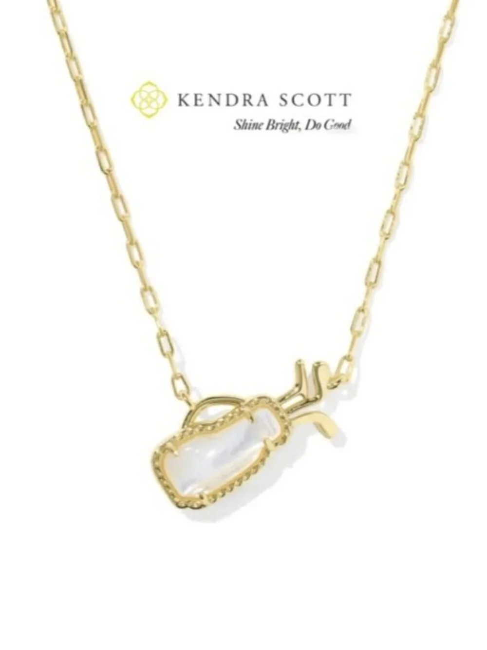 NWT Kendra Scott Golf Gold Short Pendant Necklace - Picture 1 of 3